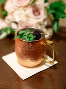 Hammered copper mug <b>set</b> golden rainforest drink cups reusable premium <b>beverage</b> <b>serving</b> mugs durable finish - Product Image 2