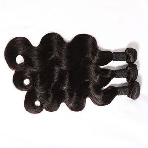 Body Wave Virgin Indian Human Hair <b>Wig</b> Natural Black 3 Pieces 100% Density <b>Long</b> Length - Product Image 3