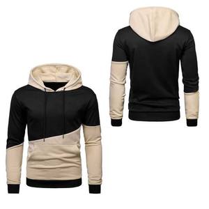 Sweat à capuche unisexe en molleton 100 % coton 450g, tricoté, coupe ample, séchage rapide, zippé, couleur unie, double capuche brodée, automne - Product Image 4