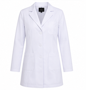 Blouse de laboratoire blanche professionnelle pour femmes, uniforme médical à manches longues, respirant, en coton et polyester, tenue de travail pour médecins, coupe ajustée, hôpital - Product Image 1