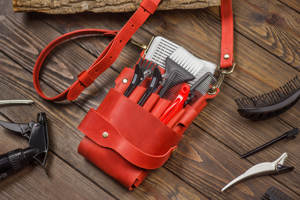 Étui pour ciseaux de barbier en cuir véritable fait main, pochette à outils professionnelle avec protection anti-odeur LBSH-0014 - Product Image 4