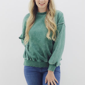 Sudadera de mujer personalizada al por mayor con efecto desgastado, de invierno, manga larga, con puños y dobladillo acanalados, estilo casual, sudaderas con capucha y sudaderas para mujer - Product Image 5