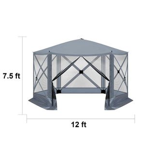 Carpa Plegable para Acampar al Aire Libre de 12 x 12 pies, Práctica Carpa Plegable para Aventuras al Aire Libre - Product Image 5