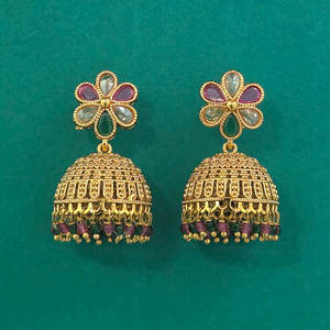 Exportateur de bijoux faits à la main en Inde, Jhumki antique avec placage or 233087 - Product Image 4