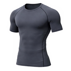 T-shirt de sport de compression athlétique pour hommes, coupe ajustée, pour la course, le basketball, l'entraînement et la gym - Product Image 6