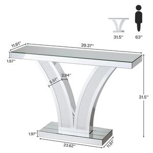 Mesa Consola Moderna en Forma de V con Escritorio de Almacenamiento Único y Características para Recibidor y Oficina en Casa - Product Image 5