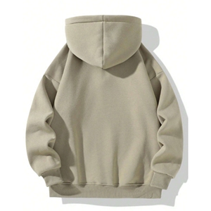 Sweat à capuche pour homme en polaire épaisse 100% polyester 230g de haute qualité Style décontracté d'hiver Teint uni avec col à capuche et poche - Product Image 5