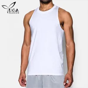 Custom Funky Polyester Moisture Fitness Tank White Sports Apparel for Mens Clearance Workout Clothes