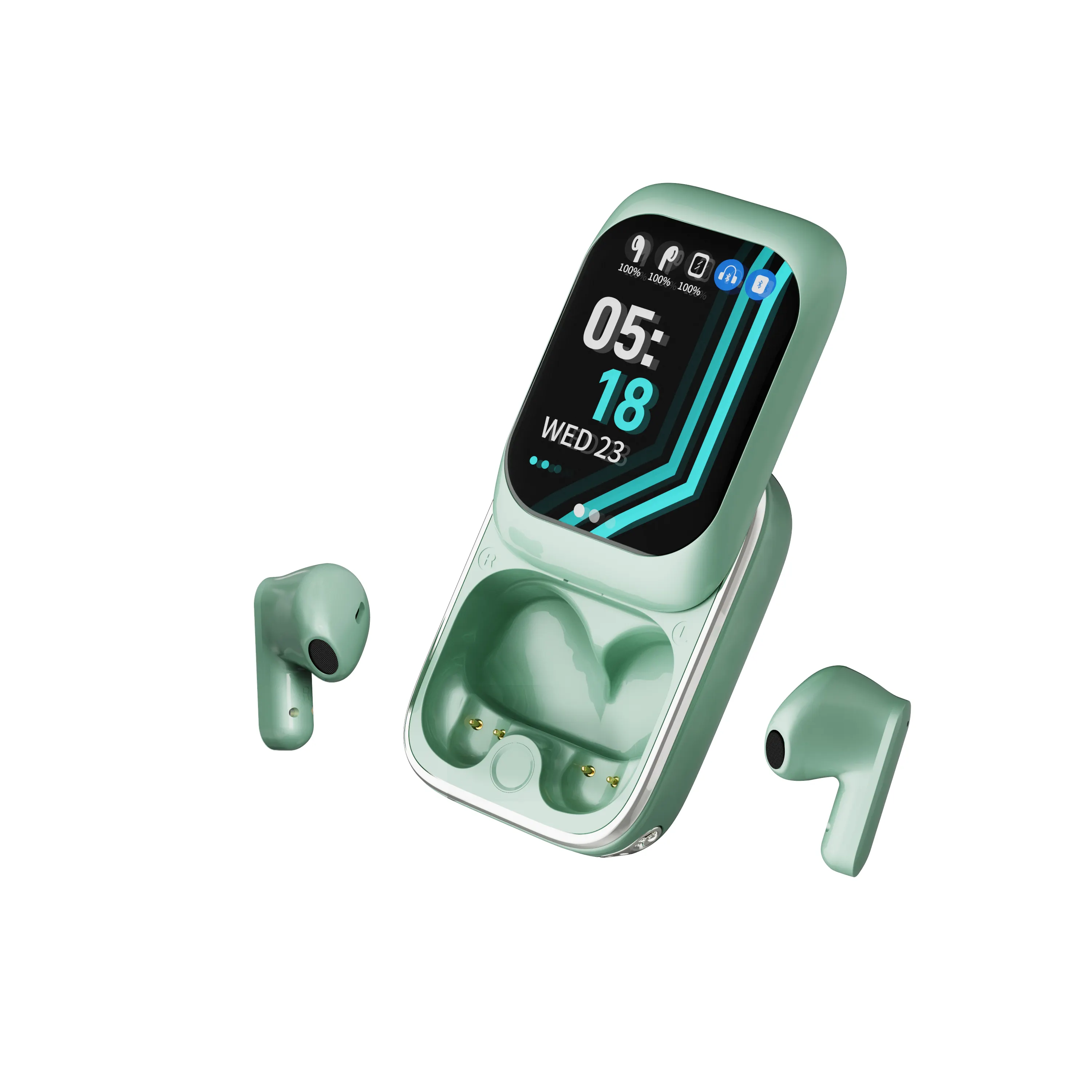 Kabellose Ohrstöpsel Bluetooth-Kopfhörer mit Smart-Touchscreen Geräuschunterdrückung TWS-Kopfhörer Kopfhörer iPhone Android Laptop TV