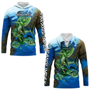 Custom OEM LOW MOQ Wholesale Breathable <b>Lightweight</b> Fishing Suit Quick Dry Uv Tuna Fishing Shirts Long Sleeve Hiking Shirts Mask - Product Image 5