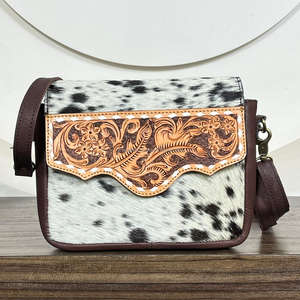 Nuevo Bolso Bandolera Premium de Cuero Genuino de Vaca, Hecho a Mano, con Diseño Floral Estilo Western, para Mujer - Product Image 4