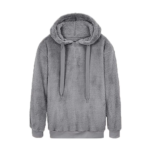 Pink Fuzzy Women's Winter Polyester Sherpa Lined Fleece <b>Oversized</b> Pullover <b>Hoodie</b> with Front Logo for Casual Wear - Product Image 6