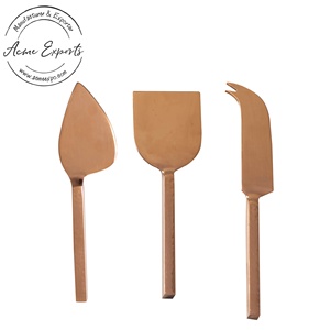 Elegant Rose Gold Cheese Knife Set Modern Minimalist Design Durable Cutlery Perfect for Cheese Boards Party and Stylish Gifting - Product Image 1