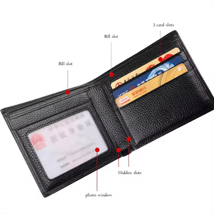 Custom Men's Best Quality Latest Style Men Genuine Leather <b>Wallet</b> <b>for</b> Sale / High Quality Wholesale Fashionable Leather <b>Wallet</b> - Product Image 6