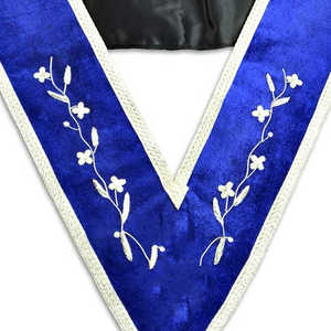 Collier de regalia maçonnique avec logo personnalisé, broderie faite à la main, garniture en dentelle, collier de regalia maçonnique - Product Image 2