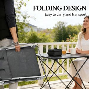 Sedia a Sdraio Pieghevole Nera a Due Pezzi per Cortile e Prendisole - Product Image 3