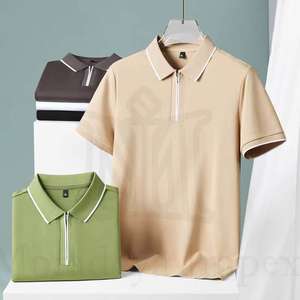 Camiseta Polo antibacteriana con media cremallera para hombre, camiseta de manga corta con cuello, camiseta informal de verano, venta al por mayor, camisetas polo de gran tamaño para equipo - Product Image 1