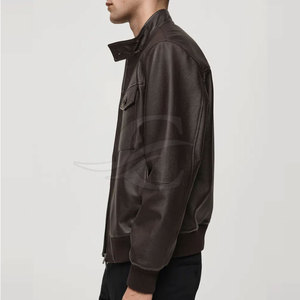 Chaqueta de Cuero Casual de Tallas Grandes para Hombre, Uso en Exteriores de Invierno, Servicio OEM, Logotipo Frontal, Transpirable - Product Image 3