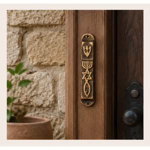 Moderna Caja para Mezuzá Mesiánica de Metal con Diseño Ecológico para Uso en Puertas Exteriores, Soporte para Puerta con Símbolo de Israel - Product Image 4