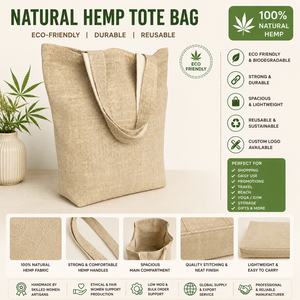 Sac fourre-tout en chanvre naturel fait main, écologique, tissé à la main, pour le shopping, la plage, les courses, à porter à l'épaule, pour femmes, logo personnalisé, vente en gros - Product Image 6