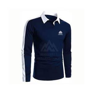 Chemises polo pour hommes à manches longues de qualité supérieure, style actuel, couleur unie, 100% coton, vente en gros de chemises polo pour hommes à manches longues - Product Image 4