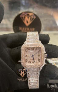 Reloj Automático Navkar con Diamantes, Diseño Plateado, Caja Rectangular de 38 mm, Reloj de Zafiro con Manecillas Luminosas, Reloj de Lujo Unisex - Product Image 5