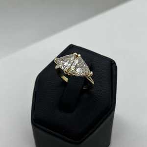 Wholesale 2 Carat 14K Gold Trillion Cut Engagement <b>Rings</b> 3 Prong Set Toi Et Moi <b>Two</b> Lab Grown Diamond Bands Anniversary <b>Ring</b> IGI - Product Image 4