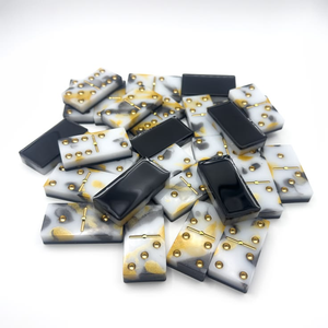 ชุดโดมิโนดีไซน์เนอร์แบบดับเบิ้ลซิกซ์ 28 ชิ้น ถาดเกมเปล่า ขายส่งโดมิโนเรซิ่นอะคริลิกสำหรับเด็กและผู้ใหญ่ - Product Image 1