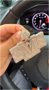 Pendentif personnalisé en argent 925 avec initiale de nom, serti de moissanite VVS taille brillant, bijou hip-hop raffiné, cadeau unisexe - Product Image 4