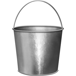 Seau en métal galvanisé, seau utilitaire en acier antique avec poignée en bois, seau multi-usages pour la maison, le jardin, l'eau et le feu - Product Image 4