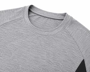 Camiseta de Manga Raglán para Hombre, Color Gris y Negro, Cuello Redondo, Corte Regular, Secado Rápido, Transpirable, Tejido de Punto Jersey, Informal, 180g - Product Image 5
