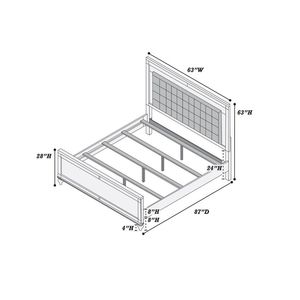 Bellissimo Letto Queen Size in Ecopelle Trapuntata Argento con Luci LED, 1 Pannello per Camera da Letto, Letti Imbottiti - Product Image 4