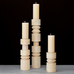 Handmade Long Wooden <b>Candle</b> Stand Decorative Natural Wood Candlestick Holder for Home Interior Wedding and Festive Decoration - Product Image 4