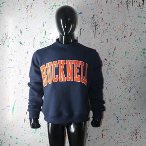 Sudadera BUCKNELL BLUE con cuello alto, 100% NARANJA, con apliques bordados, cuello ancho, hilos finos - Product Image 1
