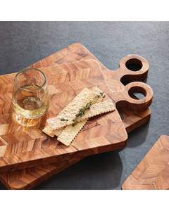 Planche à découper en bois massif durable à prix excellent pour légumes, viande, fruits, lavable au lave-vaisselle, blocs de découpe en marbre - Product Image 5