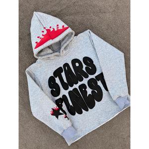 Custom Logo 100% Cotton Oversized Men's Hoodie Heavy Weight Zipper Drop Shoulder Acid Wash Hoodie with Zipper - Product Image 4
