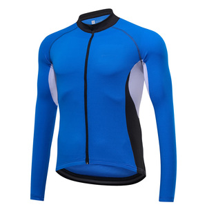 Maillot de cyclisme sur route bleu à manches courtes avec fermeture éclair et poche, unisexe, logo personnalisé, confortable, 160g polyester élasthanne, été - Product Image 6