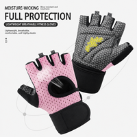 Gants de musculation demi-doigts pour femmes, antidérapants, anti-callosités, avec support de poignet, respirants, pour la gym et le barre de traction
