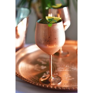 Verre à vin en cuivre martelé ILAHI, écologique, portable, moderne, avec couvercles, emballage en boîte blanche, pour la maison, l'hôtel, les fêtes - Product Image 4