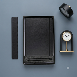 Aurelux Premium Black PU Velvet Case Bound Diary Ballpoint Pen Gift <b>Set</b> Elastic Lock 192 Pages Elegant <b>Notebook</b> Professional - Product Image 1