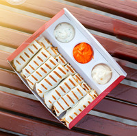 Emballage de boulangerie écologique personnalisé boîte d'aliments à emporter crêpe sushi gâteau pâtisserie biscuits sauce brownie boîte d'emballage en papier trempé