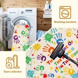 Tappeto Ultra Morbido e Spesso per Interni, Decorazione con Impronte per Bambini, Tappetino Antiscivolo per Camera da Letto e Soggiorno - Product Image 5