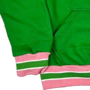 เสื้อสเวตเตอร์ผ้าฝ้าย100ปักลายแบบกำหนดเอง,เสื้อสเวตเชิ้ตผ้ากำมะหยี่สีเขียวและสีชมพู - Product Image 4