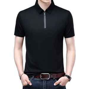 T-shirts pour hommes tendance, design populaire, été, boutons, coutures, impression numérique, polo, couleur unie, nouveau design, tissu en coton - Product Image 3