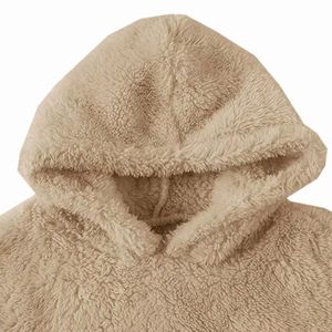 Sudadera con Capucha para Mujer, de Forro Polar, Color Sólido, Manga Larga, Antipilling, Ropa Casual de Invierno - Product Image 4