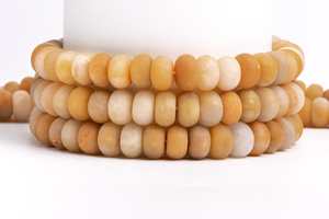 ลูกปัดหยกสีเหลืองธรรมชาติแบบด้าน รูปทรงรอนเดลล์ สำหรับทำเครื่องประดับ สร้อยข้อมือ สร้อยคอ งานฝีมือ DIY - Product Image 3