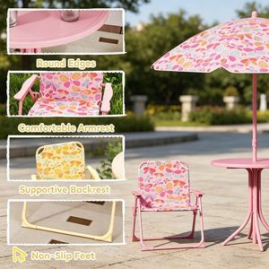 Set di Mobili per Bambini da Esterno - Tavolo Pieghevole con Sedie per il Gioco in Giardino o al Parco - Product Image 6
