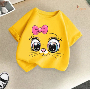 Camiseta de Verano para Niños y Niñas, Manga Corta, Cuello Redondo, 100% Algodón, Informal, Tejida, Prendas Económicas - Product Image 3