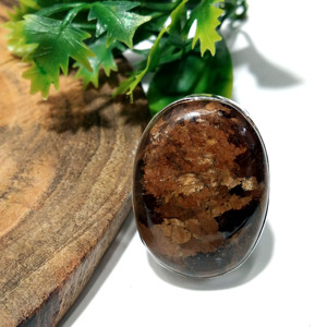 Anillo de Bronzita Natural con Plata de Ley 925, Hecho a Mano, Cabujón Ovalado, Estilo Bohemio, Certificado por Terceros, para Hombre - Product Image 5