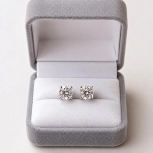 Women's 2 CT White Round Moissanite <b>Stud</b> Earrings 6.5MM VVS Clarity 925 <b>Sterling</b> <b>Silver</b> Wedding Hiphop Style - Product Image 1